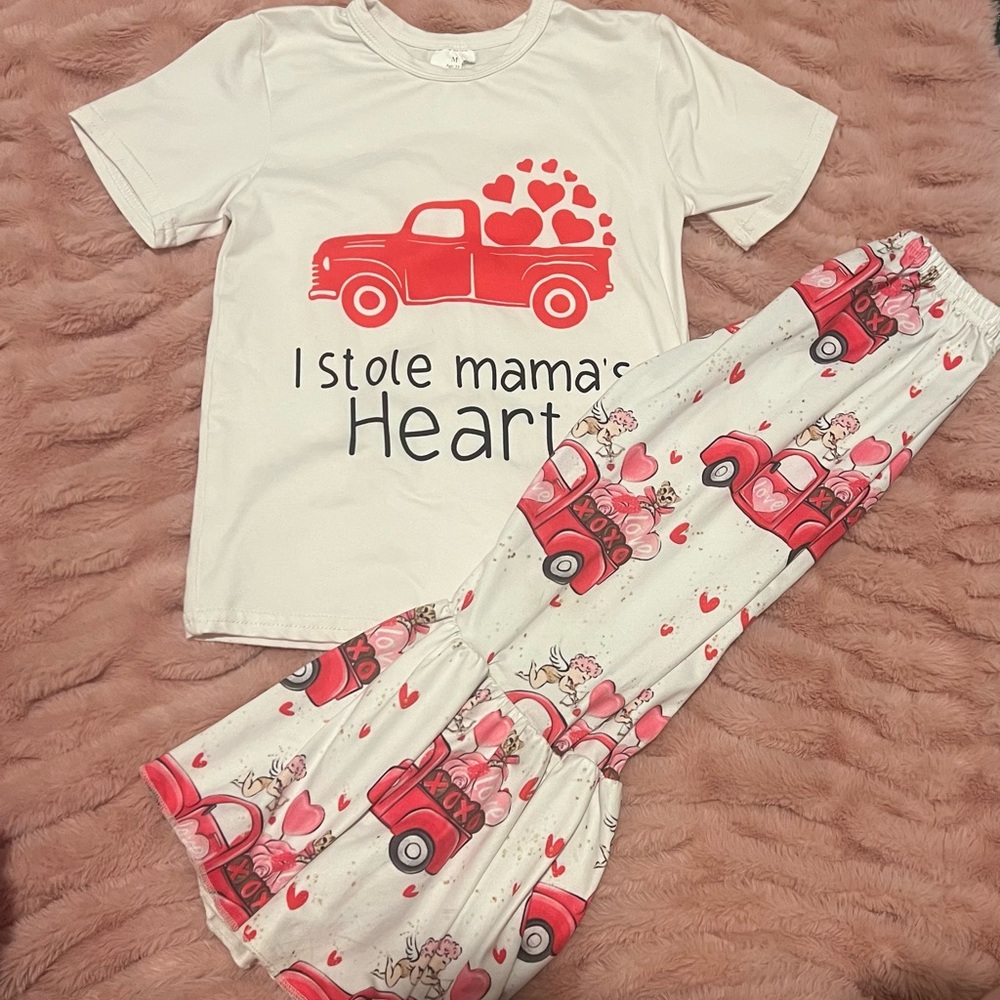 Boutique Red and White Heart Pajama Set